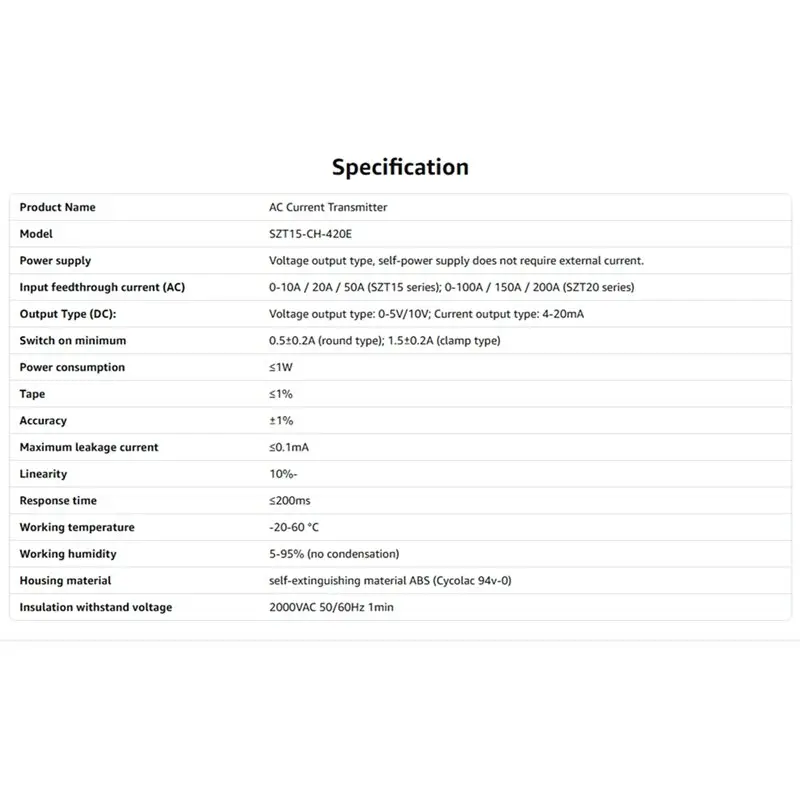 AM-For 자동 제어 시스템 AC 전류 센서 송신기 4-20Ma SZT15-CH-420E AC 전류 변환기