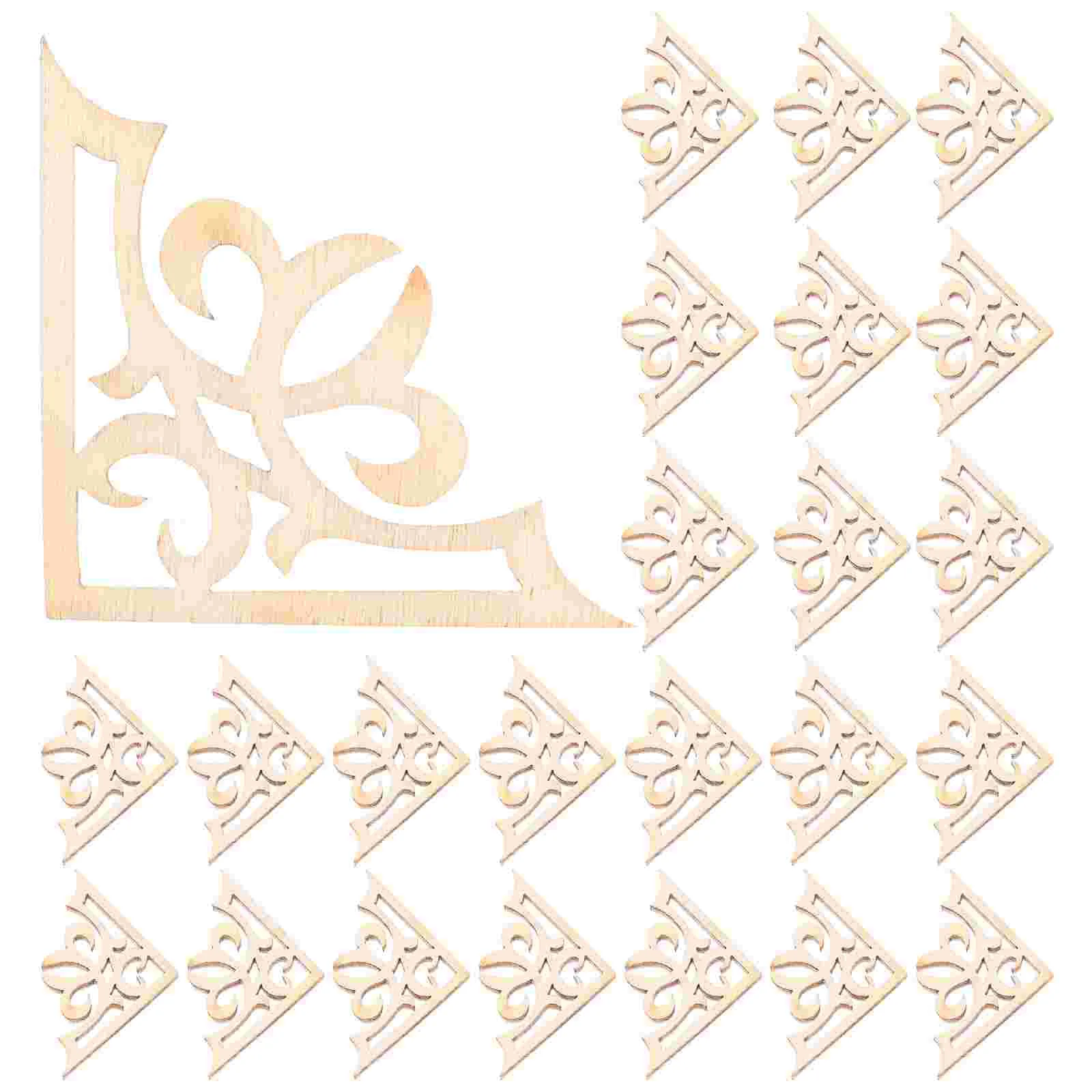50 Pcs Decor Applique Frame Legno Intagliato Angolo Cartoon Wall Cabinet Decorazioni Solid