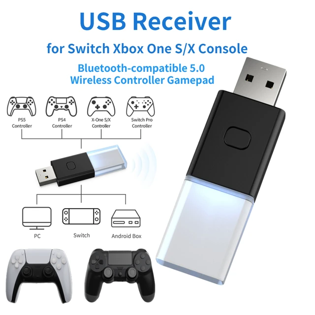 Bluetooth Audio Adapter for PS5 - Bluetooth Dongle 5.0 Adapter for PS5/PS4/PS3/XboxOne  S/Switch Pro - USB Bluetooth 5.0 Dongle 