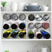 Wine Rack for Refrigerator Water Bottle Organizer Storage Rack, Holder for Kitchen Cabinet Tumbler Mug Cup Organizer 2