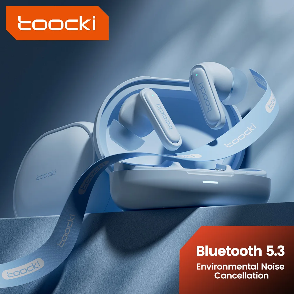 Toocki TWS Headphones Bluetooth 5.3 Wireless Earphones 4.5 Hours Long Battery IPX4 Waterproof Sports In-Ear Wireless Headset