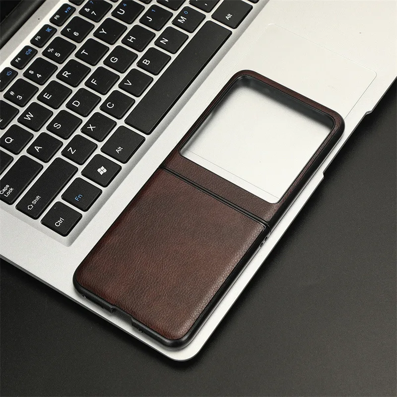 Luxurious Litchi Grain Leather Anti-Drop Phone Case for Motorola Razr - Premium Rear Cover Shell (2023)