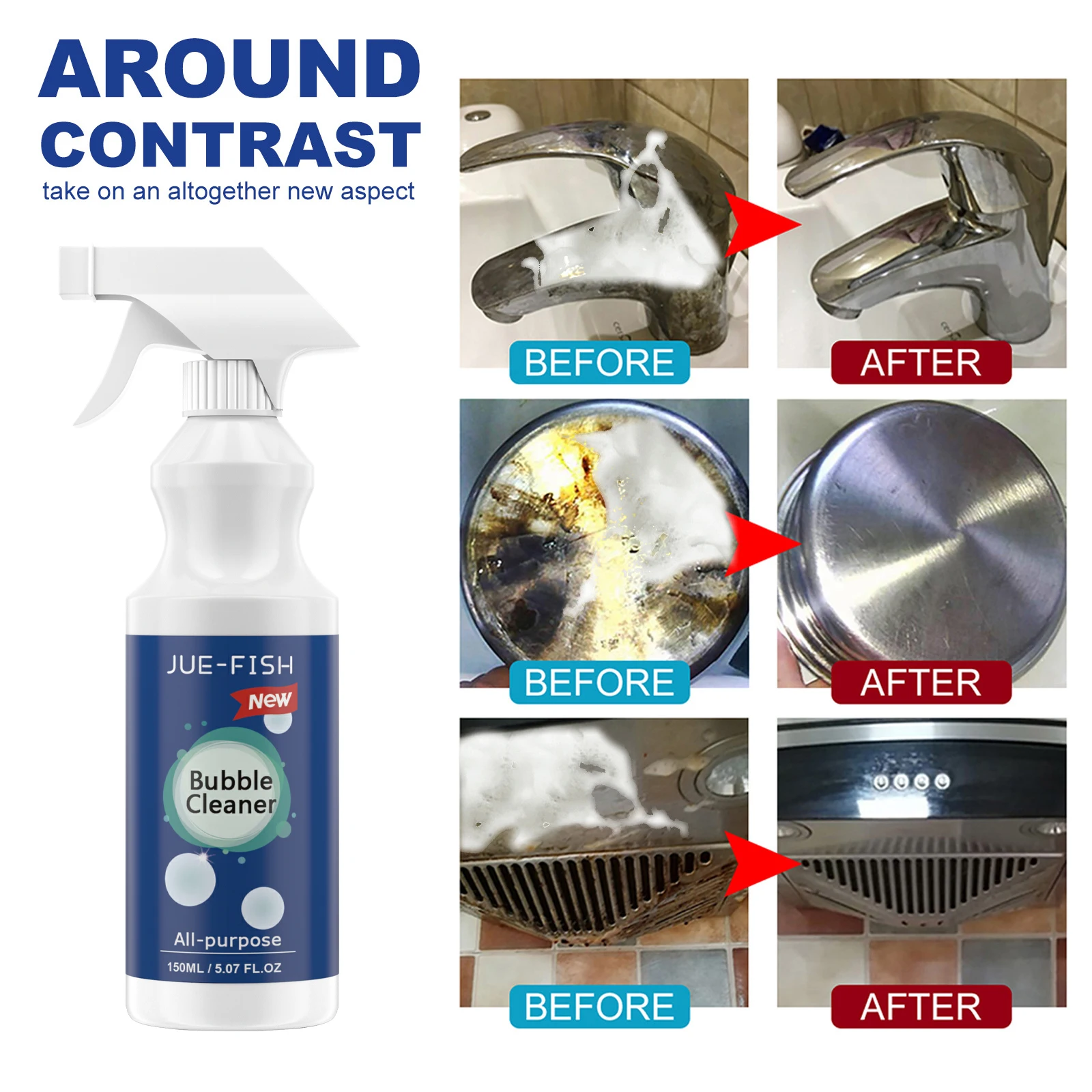 Kitchen Oil Foam Cleaner Multi-functional Detergent Cleaning Spray Is Suitable for The Wall of The Exhaust Pipe of Range Hoo