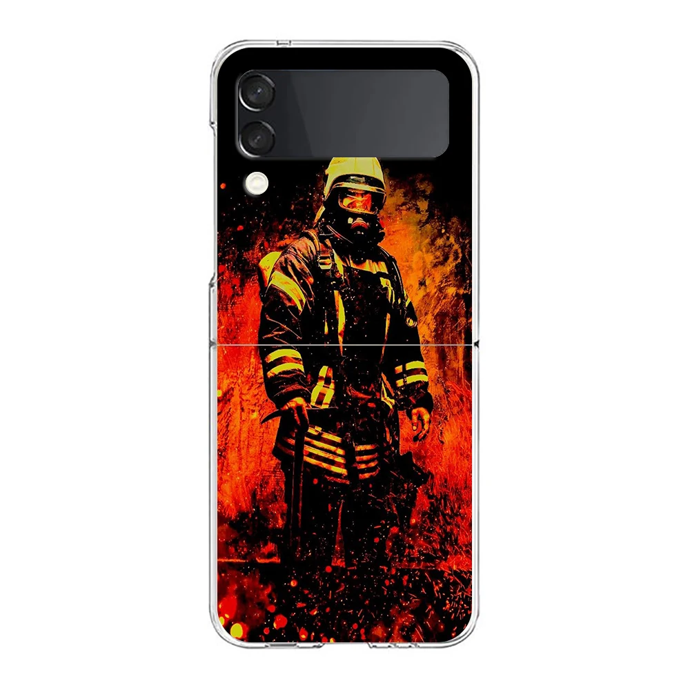 Firefighter Heroes Clear Hard Folding Phone Case - Fireman Design Back Cover