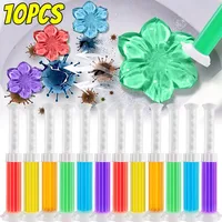 10/1pcs Aromatic Drain Toilet Cleaning Detergent Flower Toilet Cleaner Gel Syringe Air Freshener Remove Odors Home Bathroom Tool