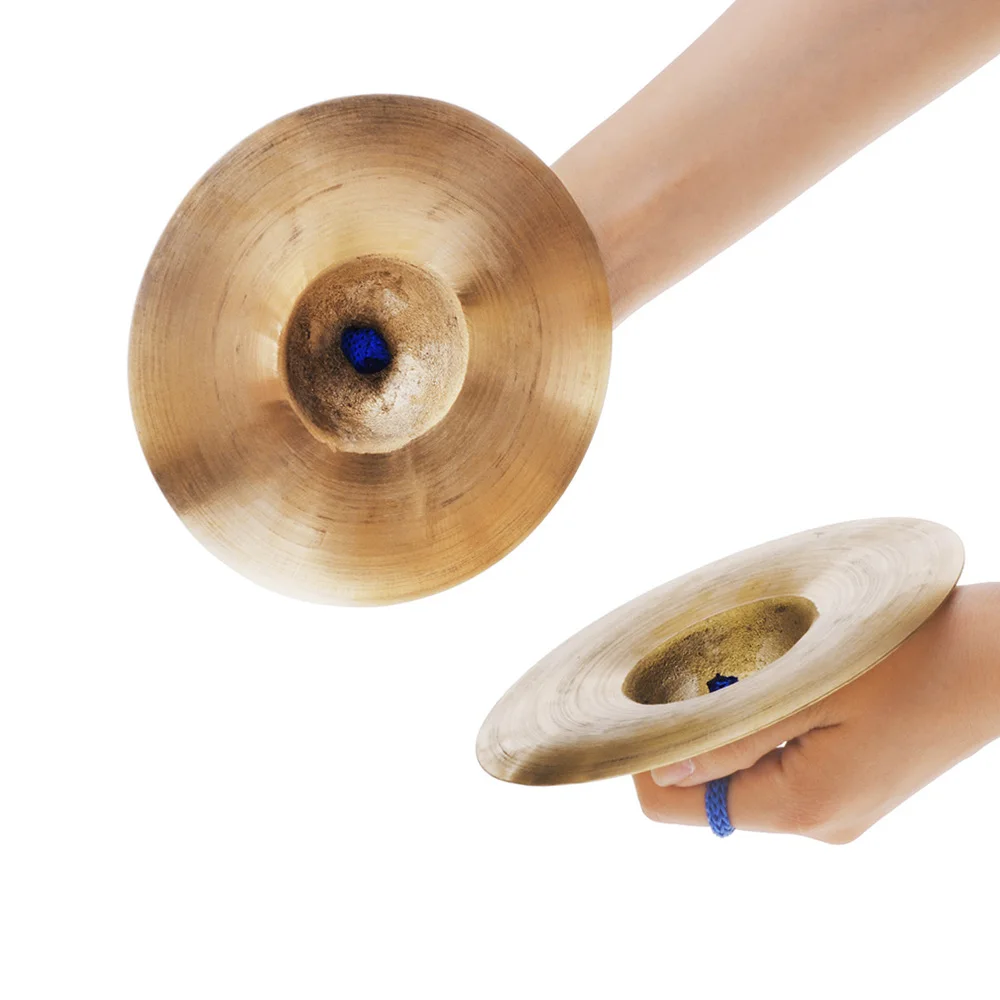 15cm / 5.9in Mini Small Kids Children Copper Hand Cymbals Gong Band Rhythm Beats Percussion Musical Instrument Toy