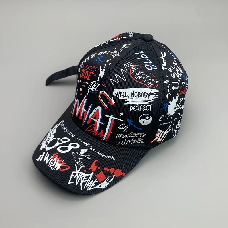 New Graffiti Hip-Hop Kpop Men Women Baseball Hats Cotton Breathable Snapback Skateboard Sport Caps Adult Cool Streetwear Fashion_voghion.com