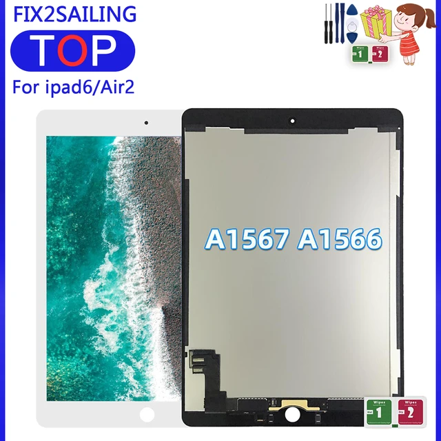  LCD Display Touch Screen Digitizer Assembly for iPad Air 2  A1566 A1567 Black : Electronics