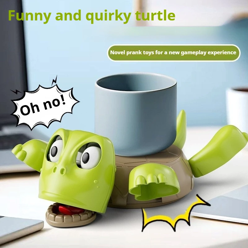1 creative, funny, panic turtle coaster set for home office, coffee and tea cup mat, desktop decoration, creative gift
