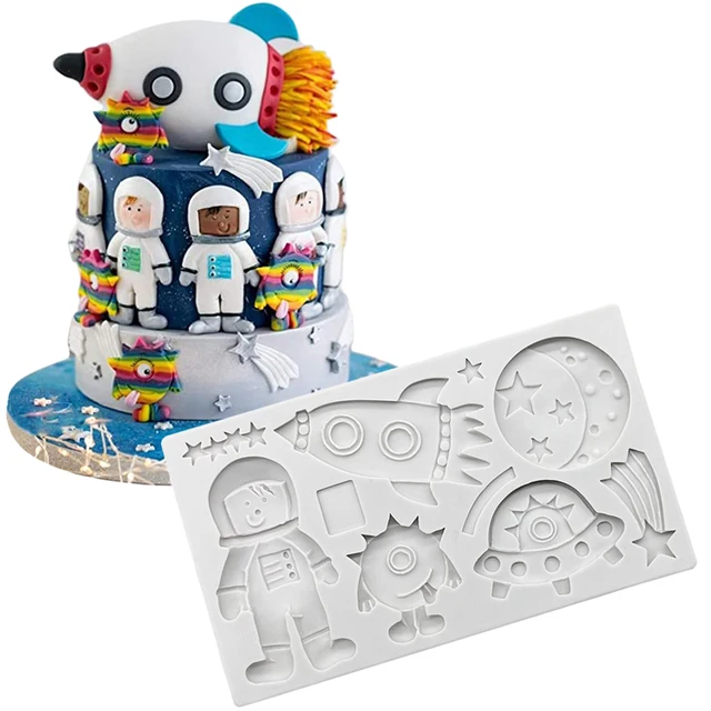 Űrhajós Szilikon Cukrász Penész Csokoládé Cupcake Sütő Fondant Torta Díszítő Szerszámok