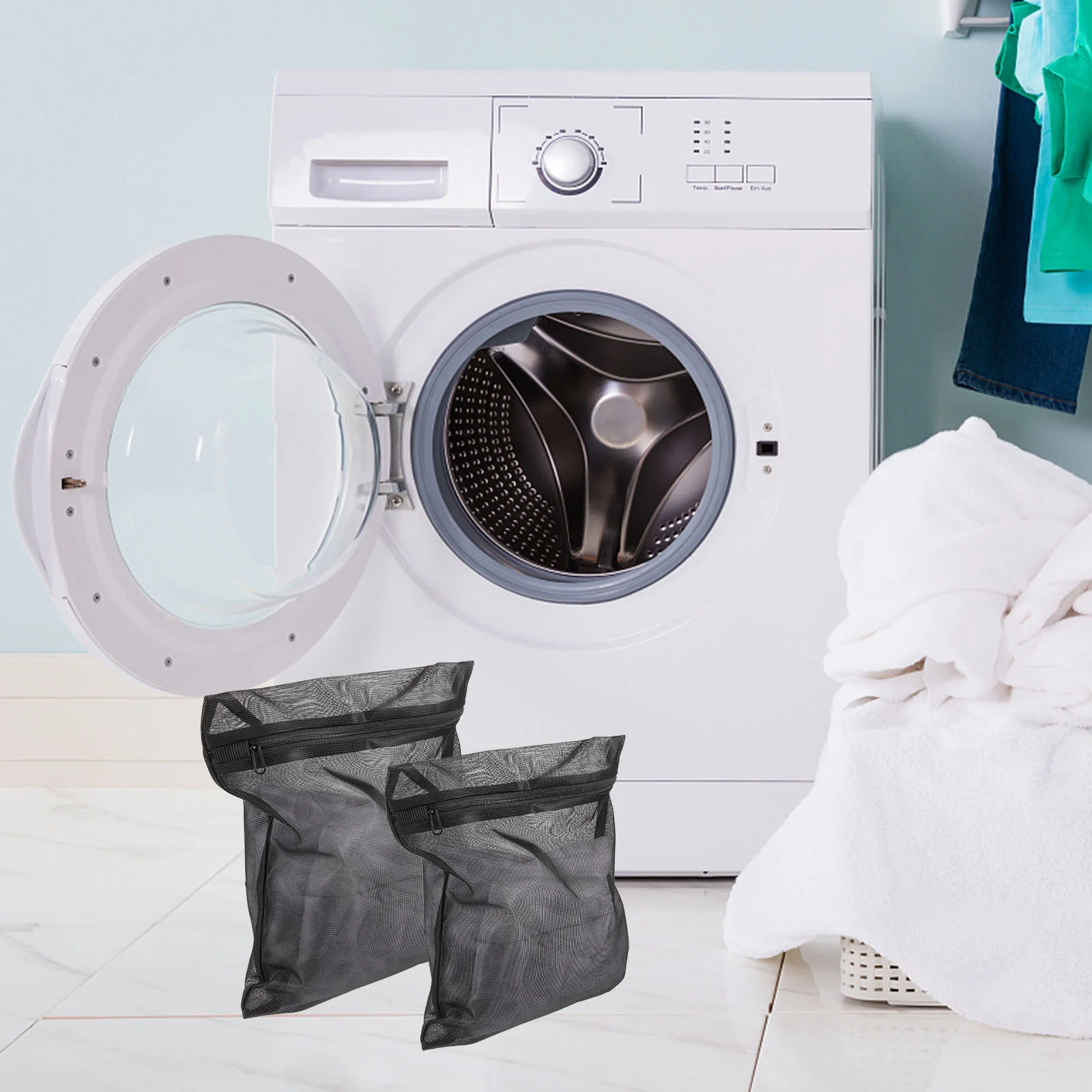 4 Pcs Laundry Bags Mesh for Wash Organizer Black Washing 3