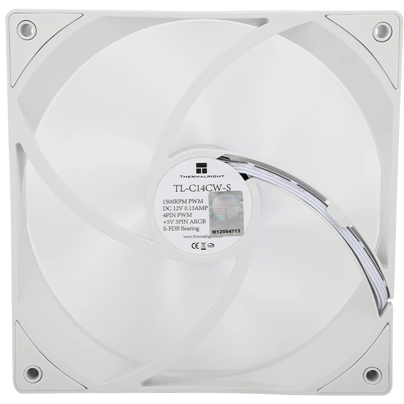 Thermalright-ventilador de Refrigeração Ajustável para pc Gamer Caixa do Computador Ajustar a Velocidade Argb 14cm 5v 3pin Tl-c14cw-s - Imagem 5
