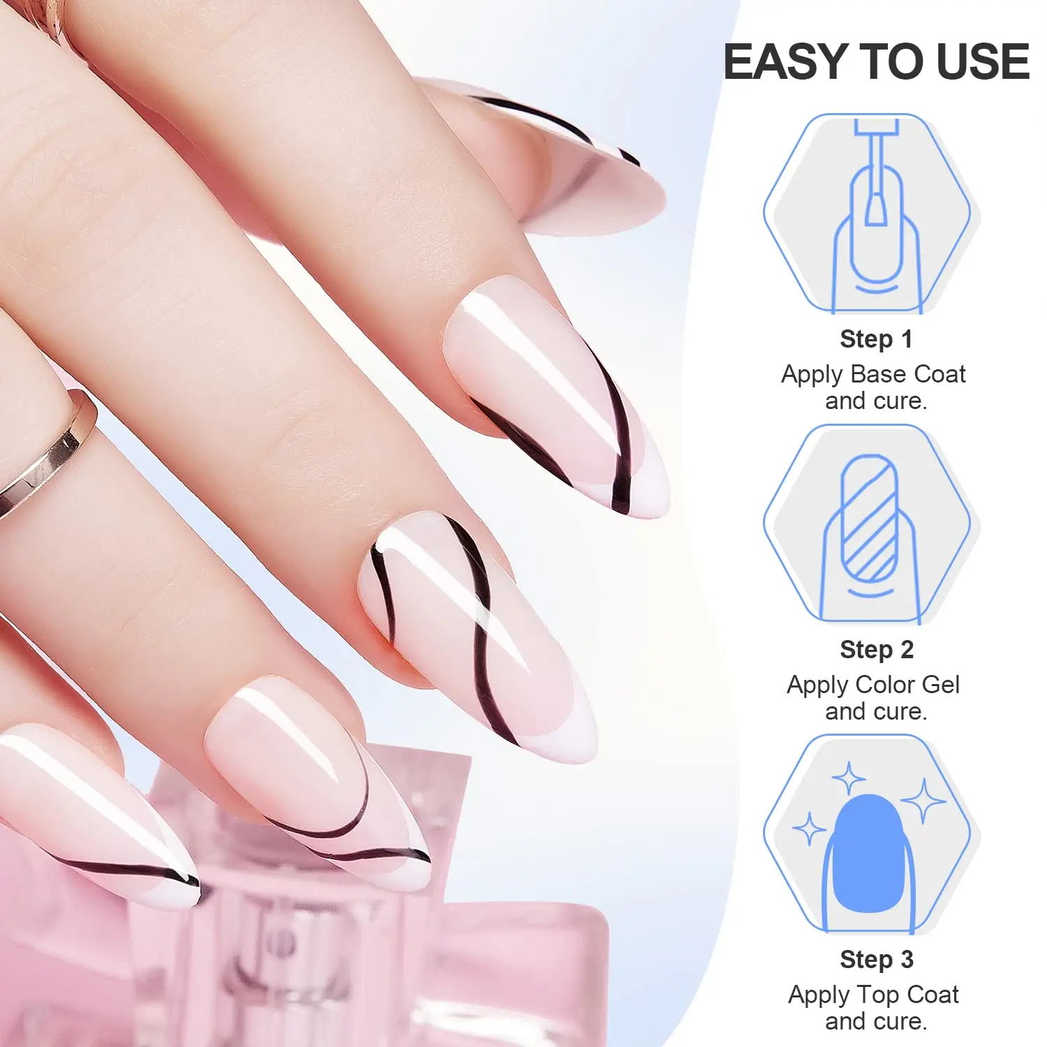 Makartt Black White Nail Gel Polish Kit Holographic Gel Polish Set Soak Off UV LED Varnish Manicure Nail Art