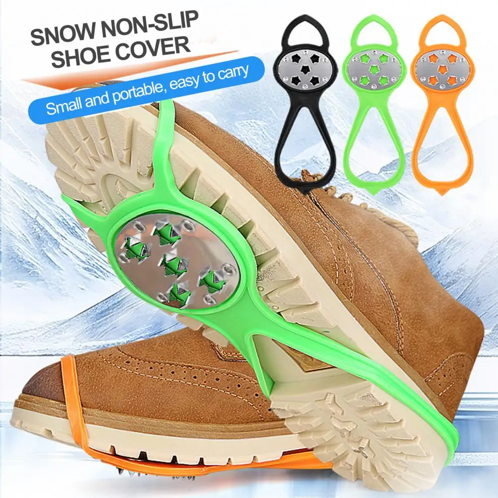 1 Pair Studs Crampons Traction Cleats Snow Shoe Spikes Anti-Skid