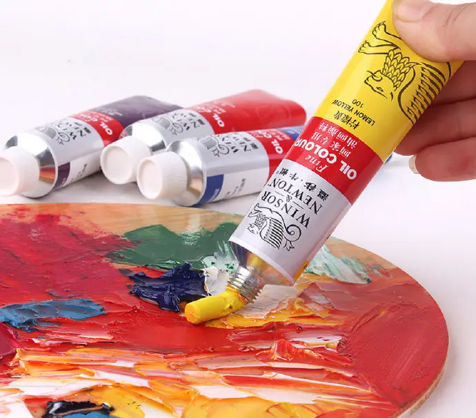 Winsor & Newton Oil Pains 12/18/24Colors x 12ml (0.4-oz) Beginner's Set Excellent Pigment and Consistency Oil Painting Supplies