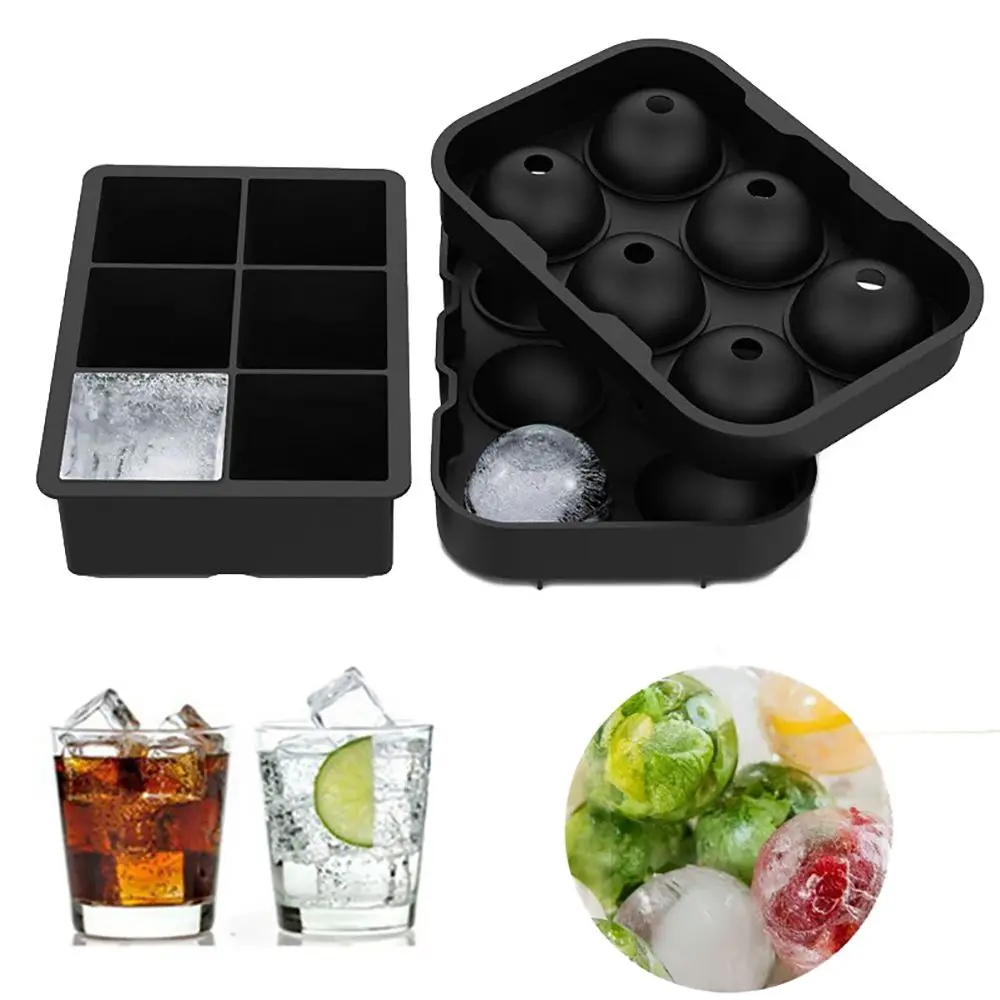 6 Grids Whiskey Ice Cube Mold Ice Tray Ball Maker Box Sphere Silicone Mold  Ice Cream Making Mold Kitchen Party Dining Bar Tool| | - AliExpress