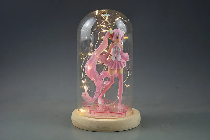 venom toys 16cm Anime Pink Hatsune Miku Sakura Action Figures Toy Girls Pvc Figure Model Toy Glass Cover Collection Ornaments Creative Gift neca toys