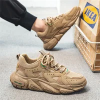 New Spring Summer Men's Canvas Breathable Sports Shoes Outdoor Casual Thick Bottom Increased Height Trendy Old Dad Shoes