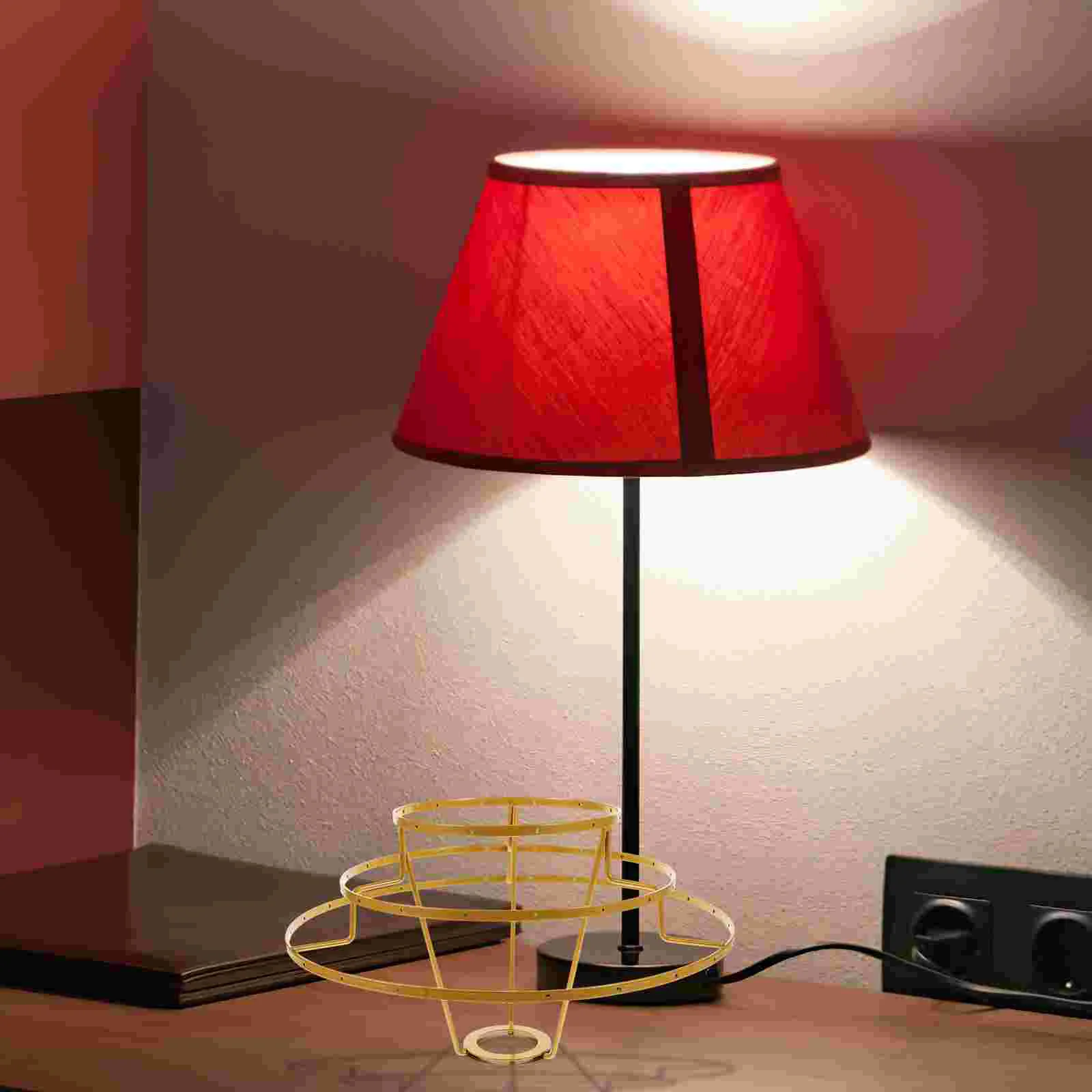 Kit Anello Paralume Fai Da Te In Ferro - Diametro 14 Cm Per Lampade A Sospensione, Tavolo O Terra - Foto 3