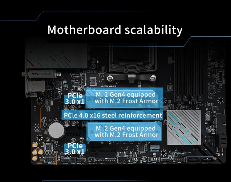MSI B650M GAMING PLUS WIFI New Motherboard AMD B650 Supports DDR5 7200+MHz (OC) 192GB AMD Ryzen ™ 7000 8000 Series Socket AM5 10 MSI B650M GAMING PLUS WIFI New Motherboard AMD B650 Supports DDR5 7200+MHz (OC) 192GB AMD Ryzen ™ 7000 8000 Series Socket AM5 4