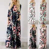 Femmes été imprimé fleuri Maxi 2025 ample blanc Boho Robe de plage femmes Vintage soirée longue Robe robes femme Robe 2