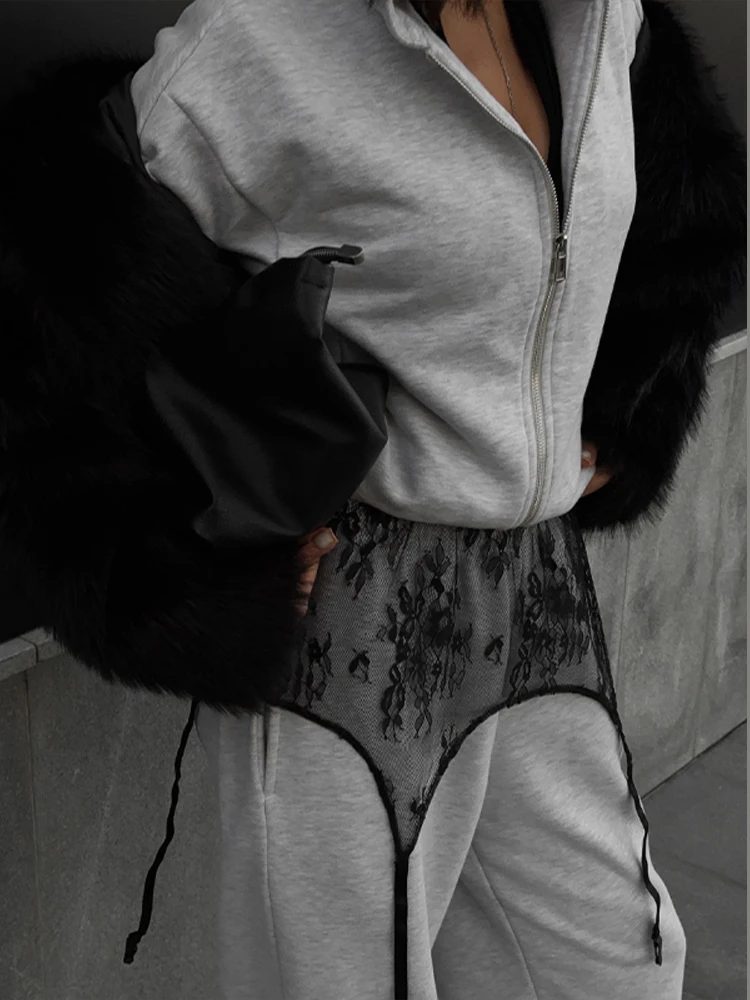 Fashion Lace Women Short Skirt Black High Waist See Through Loose Female Fart Curtain 2026 Spring Summer Streetwear Lady Skirts - Image 2