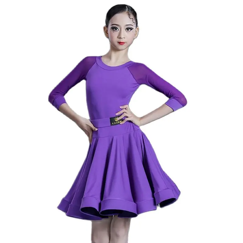 New Latin Dance Dress Girls Children'S Latin Competition Dancing Dress Ballroom Performance Practice Clothes Salsa Dress SL2337