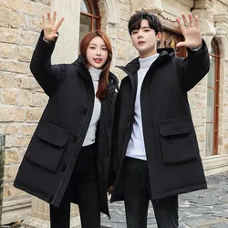 New Winter Jackets Men White Duck Warm Hooded Long Down  Autumn Casual Top Parka Male Black Fluffy Coat  Blue