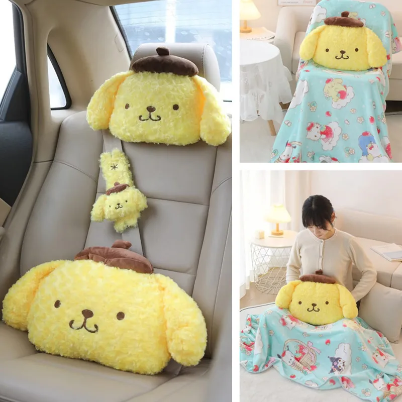

Милая плюшевая игрушка Purins с аниме помпоном, милая плюшевая подушка на подголовник автомобиля, подушка на шею, чехол для автомобильного ремня безопасности, креативный плюшевый автомобильный аксессуар, подарки