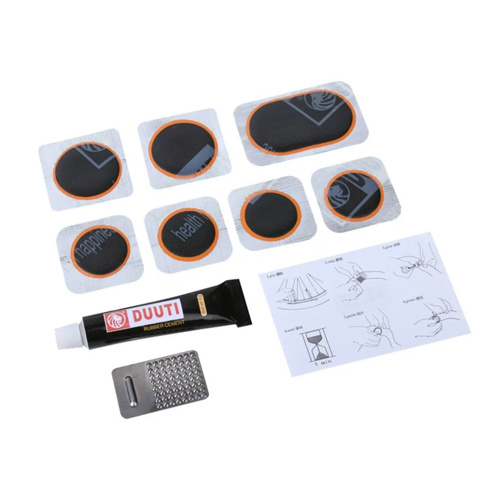 

Get Back on the Road Quickly with Our Comprehensive Bike Tire Flat Puncture Repair Kit 7 Patches Glue and Grinder Included