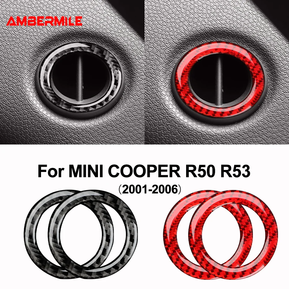 Ambermile Per Mini Cooper One R50 R53 2001-2006 Cruscotto Laterale Defog Air Vent Cruscotto Adesivo In Fibra Di Carbonio Morbida 2 Pezzi