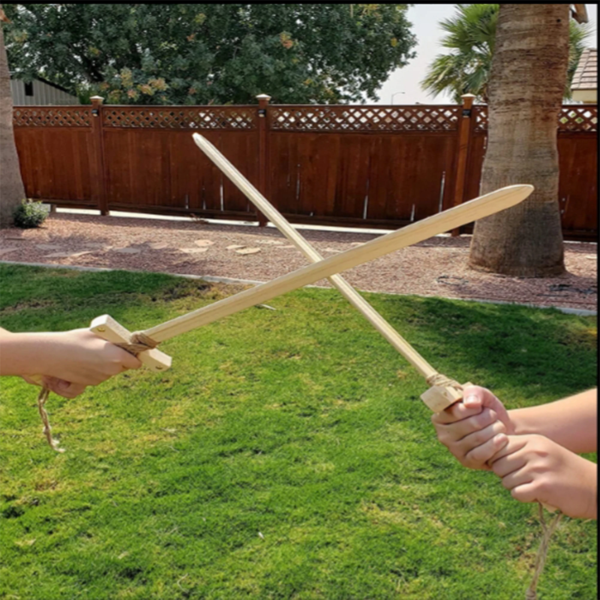 2pcs 40cm Wooden Sword Toy Durable Wholesale Boy Children Props Samurai Outdoor Sword Cosplay Katana Sword Unique Toys Gift 3