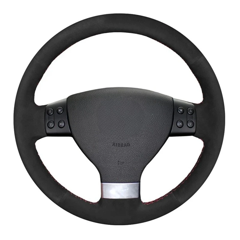 

Чехол рулевого колеса автомобиля изготовленные на заказ противоскользящие черные замшевые для Volkswagen VW Golf 5 V Golf Plus Polo Jetta Passat, вариант Tiguan