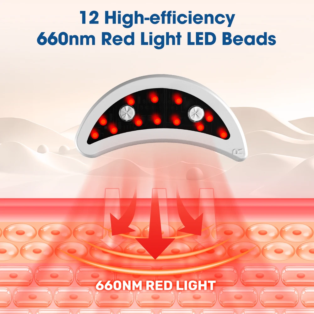 660nm Red Light Eye Massager with EMS Anti-Aging Eye Care Device Reduce Bags & Dark Circles Portable Rejuvenation Pads eye massager