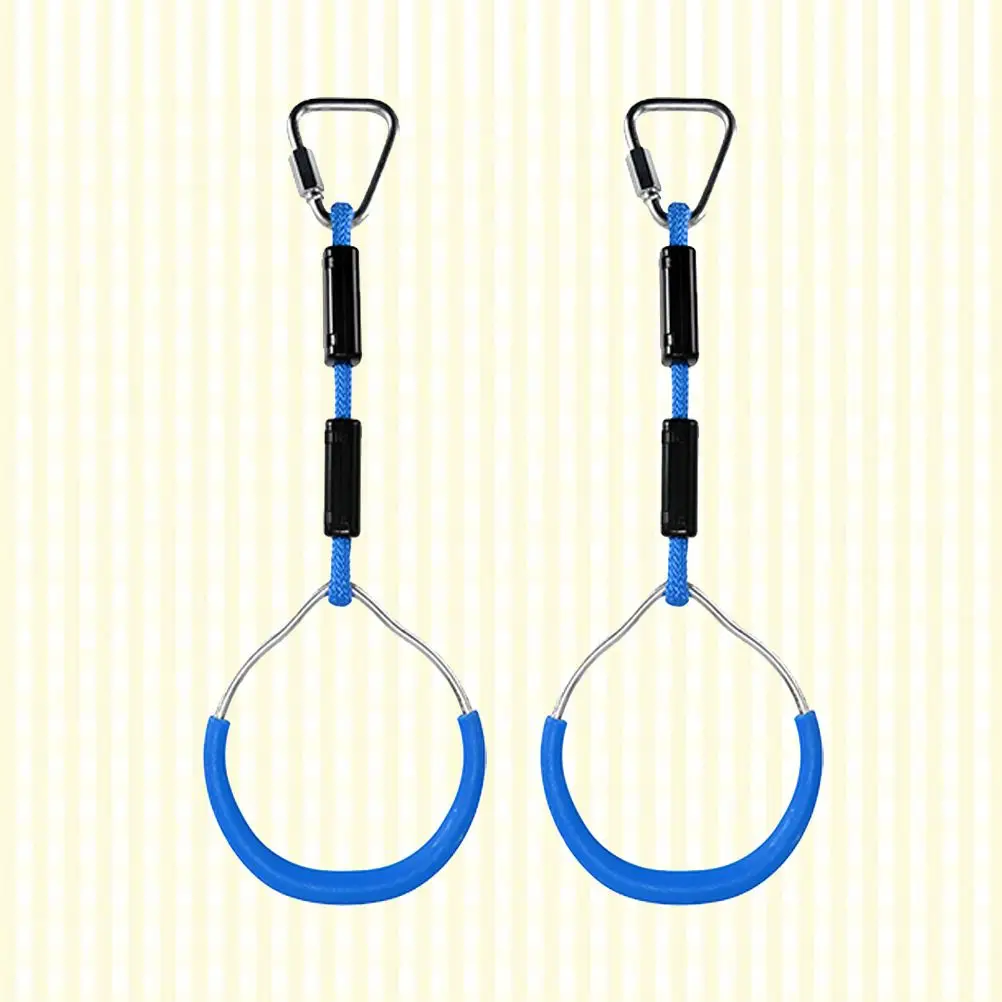 2Pcs Colorful Gymnastics Rings Smooth Handles For Playground Obstacle Course Fitness Bone Development Monkey Bar Climbing