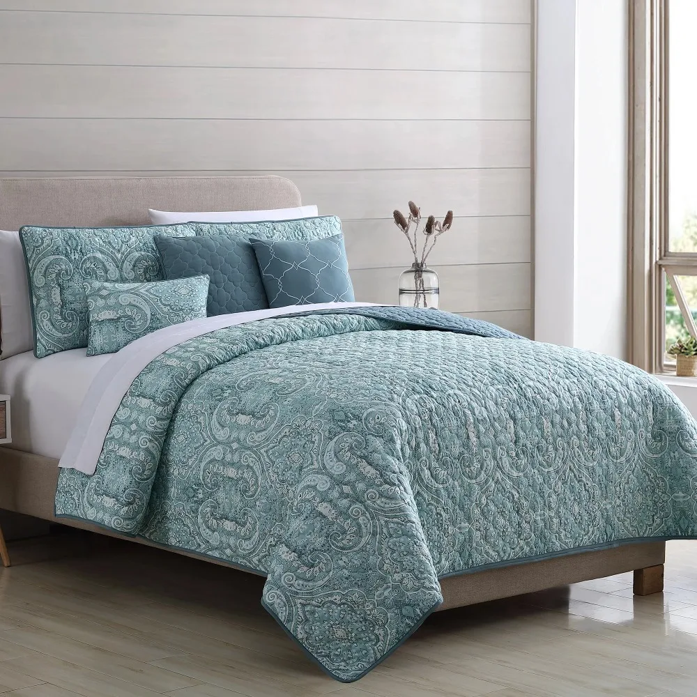 

Bali 6-Piece Reversible Microfiber Adult Quilt Set, Queen