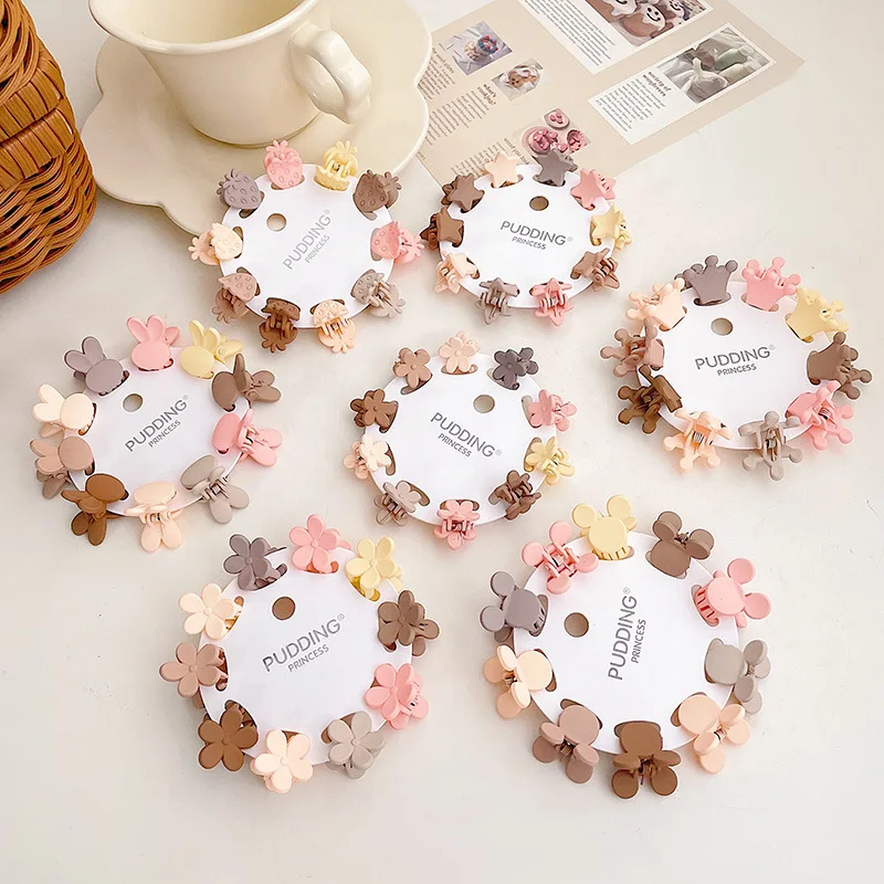 Hair Accessories Hair Clips 10pcs Luxury Matte Plastic Mini Hair Claws Clips Crab Baby Gilrs Sweet Small Hairpin Barrettes Headwear Fashion Accessories