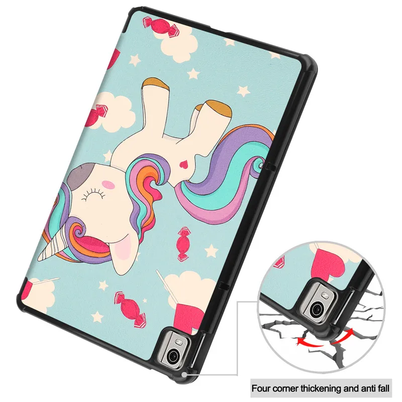 Premium PU Leather Tri-Folding Smart Case for Nokia T21 10.4 Tablet