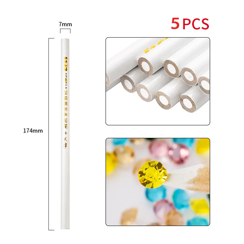 5/10pcs Picker Rhinestone Dotting Pencil For Nail DIY Picking Up Stones Crystal Gems Wax Pencil Wood Pen
