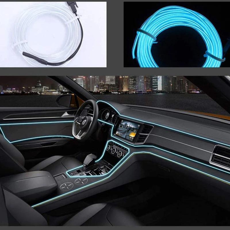 Car Interior Lights El Wire Led Usb Flexible Neon Assembly Rgb