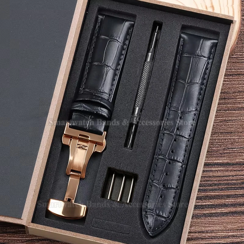 Premium Leather Watch Strap with Universal Butterfly Clasp (Multiple Sizes Available)