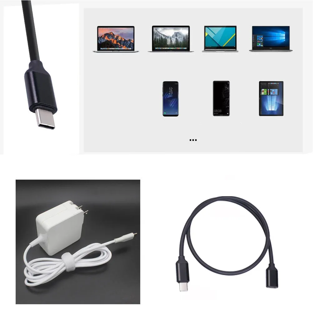 1.5m USB 타입 C 연장 케이블 20V 3A 고속 충전 고속 데이터 전송 USB-C 연장 충전 케이블 호환 가능
