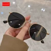 KLASSNUM Women's Sunglasses Small Round Frame Sun Glasses Retro Shades UV400 Protection Color Lens Men Black Green Eyepeice 2025 1