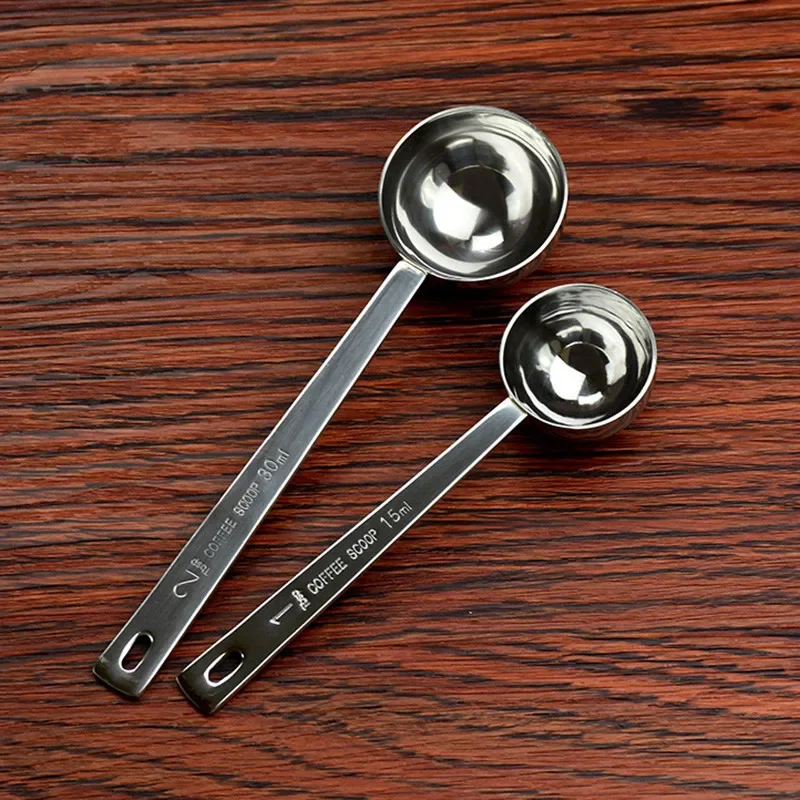 Kitchen Measuring Spoons Stainless Steel 15ml 30ml Coffee Scoop Long Handled Metal Measure Spoon 1Pc
