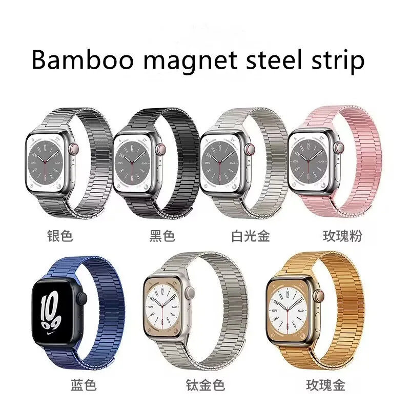 

Роскошный магнитный металлический ремешок для iWatch 38 40 41 Band Ultra 42 44 45 49, ультратонкий цветной браслет для часов