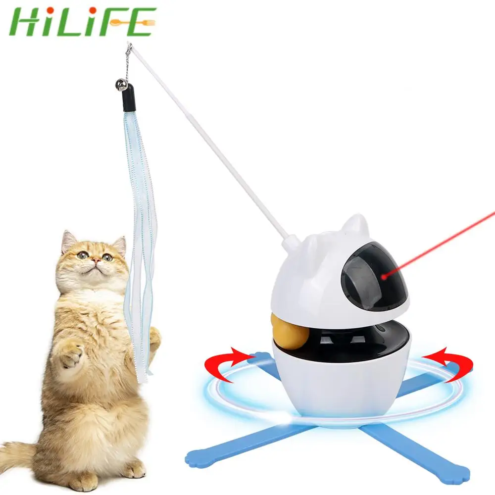 

Laser Ball Toy Automatic 3 in 1 Cat Entertainment Toys Replaceable Feather Interactive 360° Rotating Electric Cat Toy