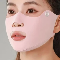 Breathable Ice Silk Washable Anti - UV Dustproof Face Mask (Brown)