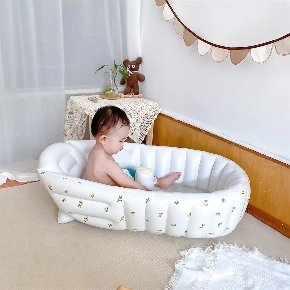 Baignoire gonflable portable pour bébé, baignoire gonflable pliable pour  bébé, poche latérale, baignoires pour bébé, bassin de douche - AliExpress