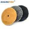 Sharkfox 5/6Inch Wool Car Polishing Pad High Density Lamb Woollen Polish Buffing Pad Wool Polishing Pad for Car Detail Polishing 6