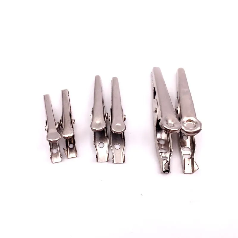 10pcs Color Alligator Clip Electric DIY Small Battery Power Cord Sheath Electric Clamp Double Head Test Clamp.28mm3 5mm45mm 50cm